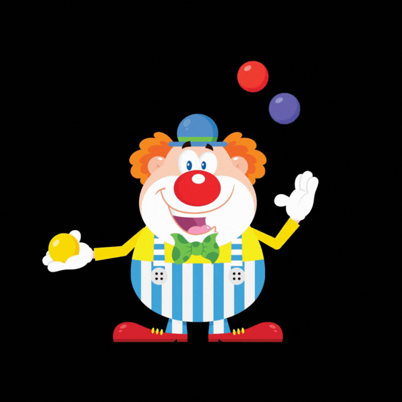 clown animé jongleur